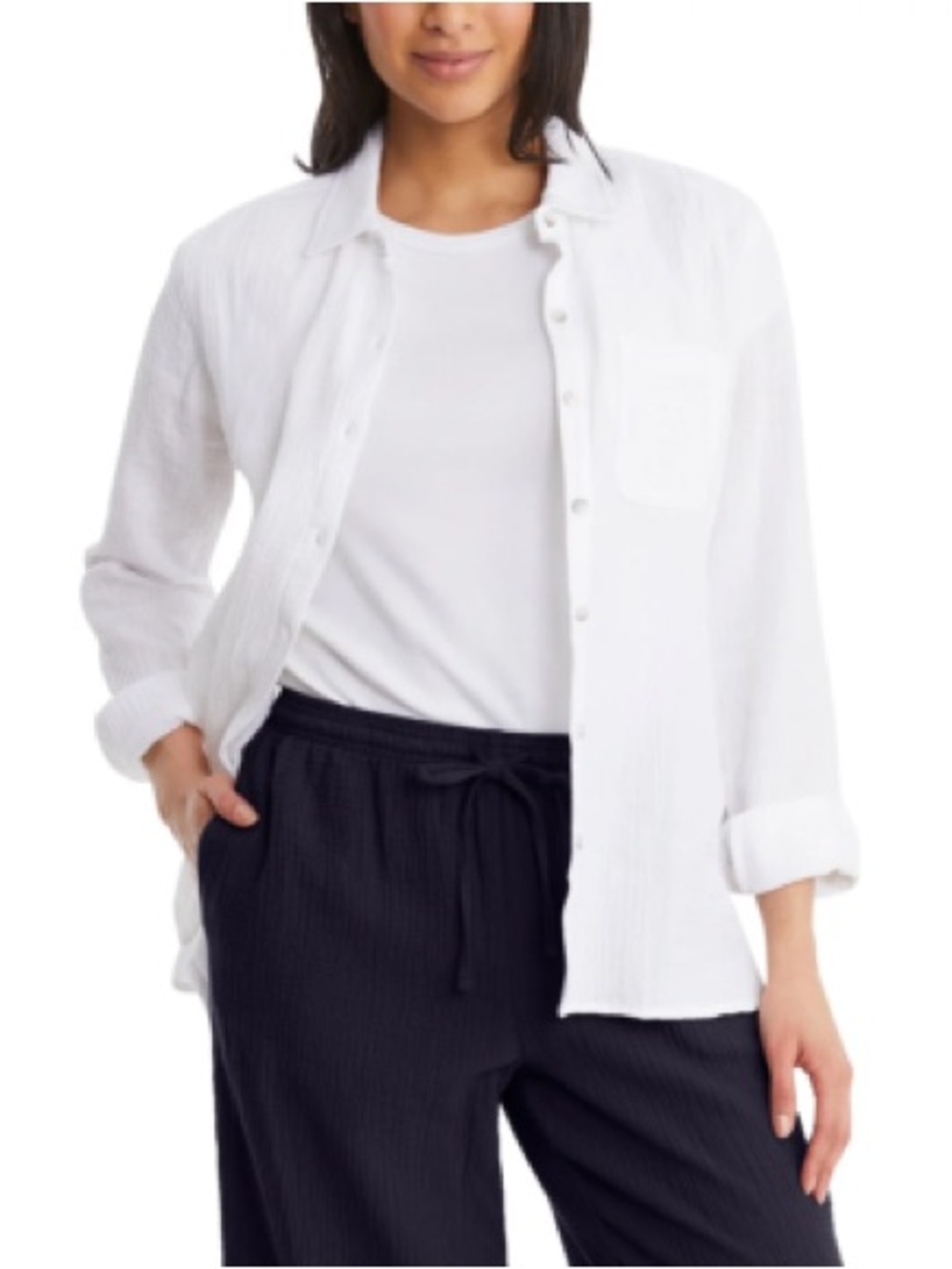 Jessica Simpson White Gauze Button Down